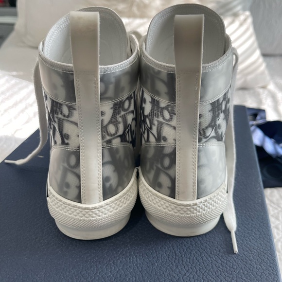 Dior B23 High-Top Sneaker White and Black Oblique Canvas 40.5 - Picture 6 of 16